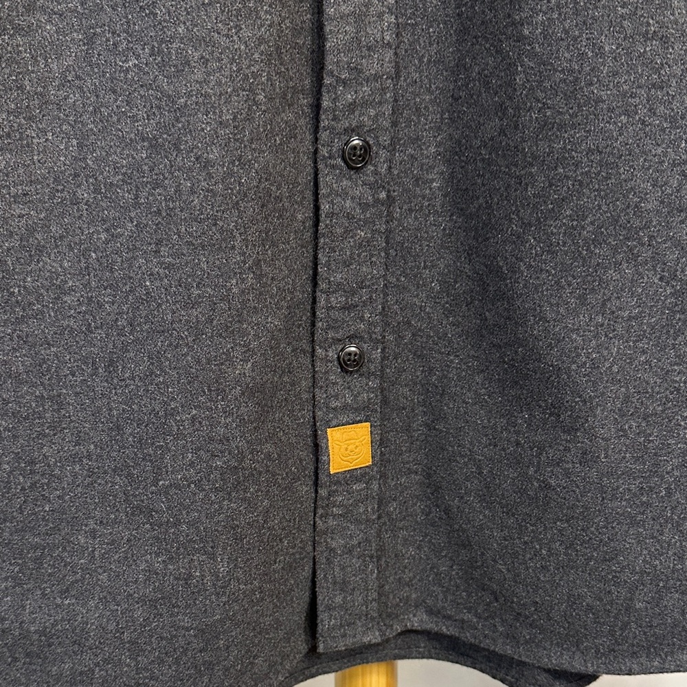 Men's Flannel Casual Dark Charcoal Button-Down Shirt - Unbranded - Picture 3 of 10